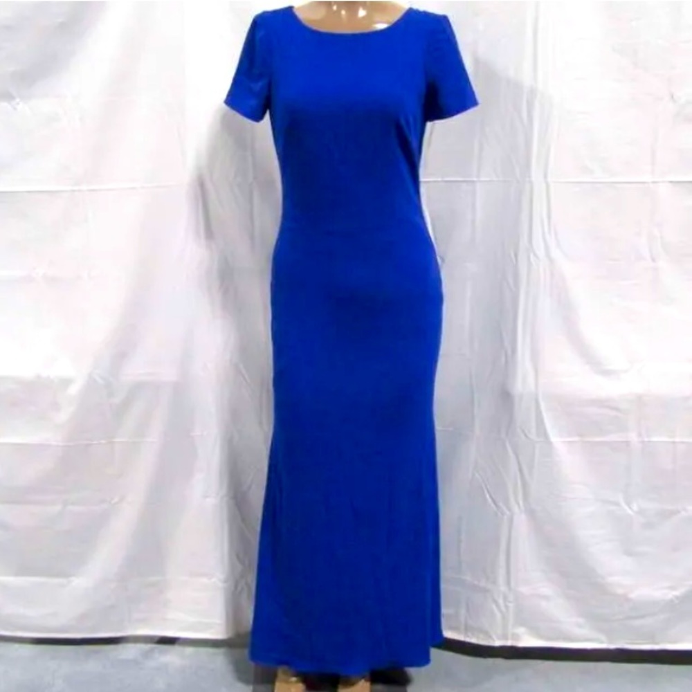 Badgley Mischka Women's US 0 Scoop Neck Low V Back Formal Maxi Dress NWOT